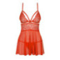 Seksowna sukienka babydoll i stringi Obsessive 838-BAB-3 czerwona S/M