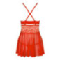 Seksowna sukienka babydoll i stringi Obsessive 838-BAB-3 czerwona S/M