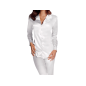 Piżama damska satynowa rozpinana ASIA biała XL