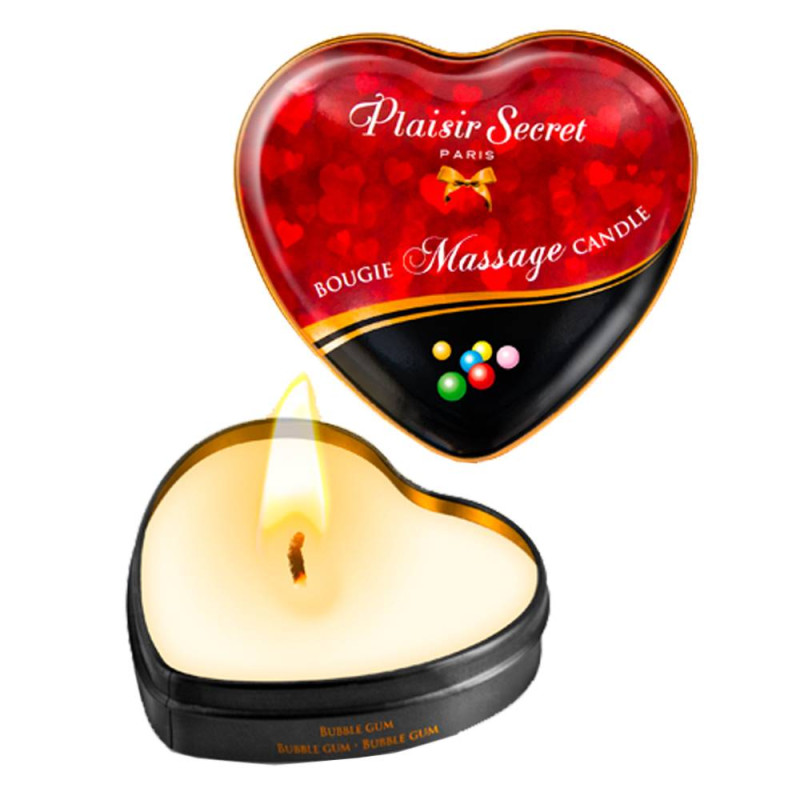 Świeca do masażu o zapachu gumy balonowej Plaisir Secret